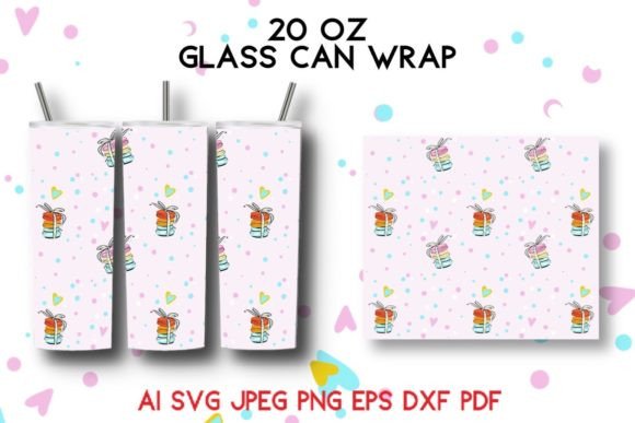 20 oz Tumbler Template Fashion Macaroons