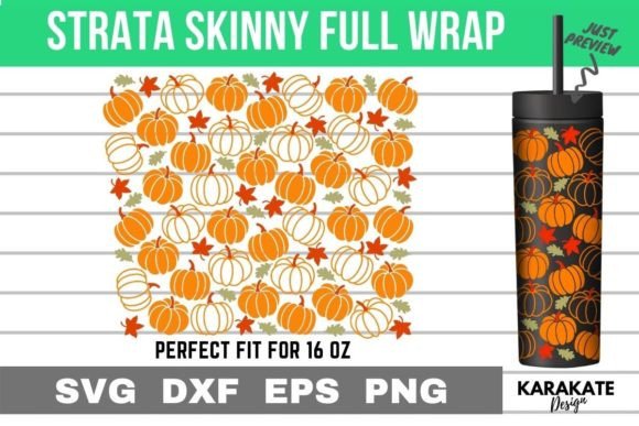 Autumn Pumpkins, 16 Oz Strata Skinny SVG