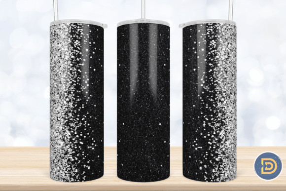 Black Tumbler Glitter Sublimation 20Oz