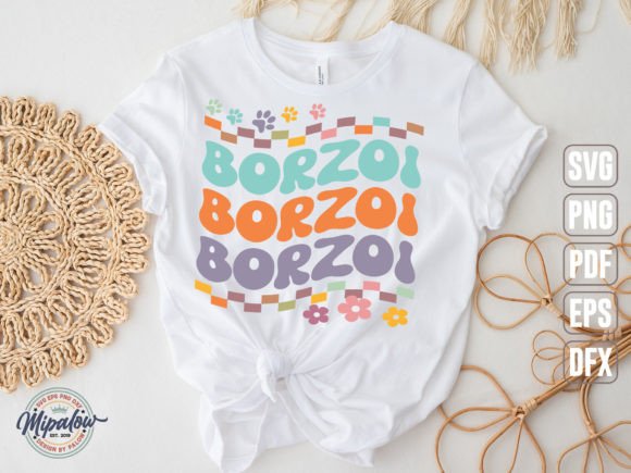 Borzoi Svg, Groovy Wavy Retro