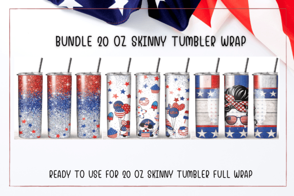 Bundle 20 Oz Skinny Tumbler Full Wrap