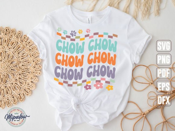 Chow Chow Svg, Groovy Wavy Retro