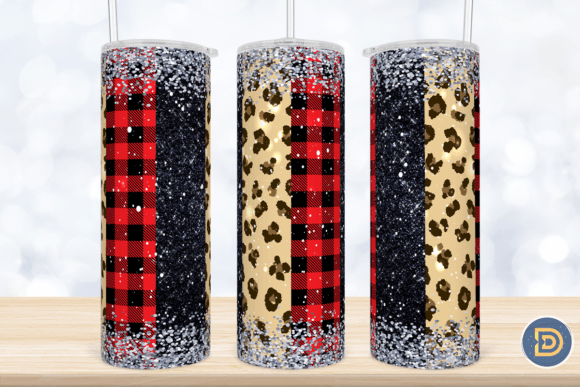 Christmas Buffalo Plaid Leopard Tumbler