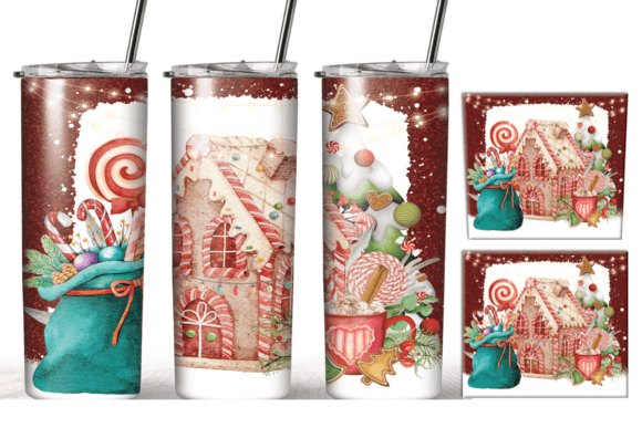 Christmas Candy Coffee Tumbler Wrap