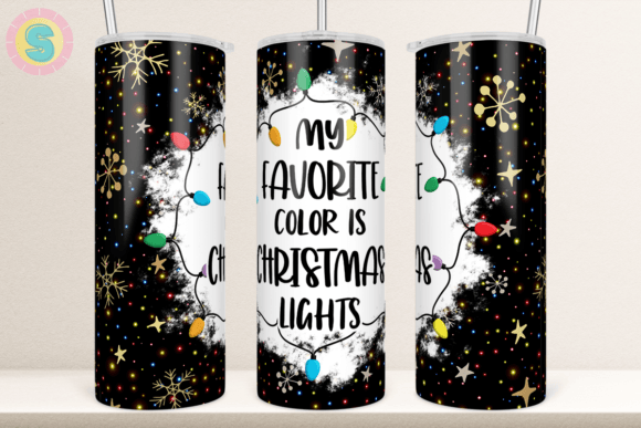 Christmas Lights Tumbler Sublimation PNG