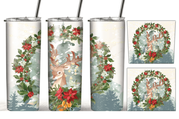Christmas Reindeer 20oz Tumbler Wrap