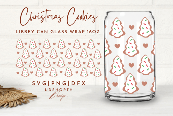 Christmas Tree Cookies Can Glass SVG