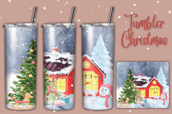 Christmas Tree Snow Tumbler Wrap