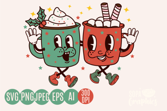 Cup of Cheer Cute Retro Christmas Vibes