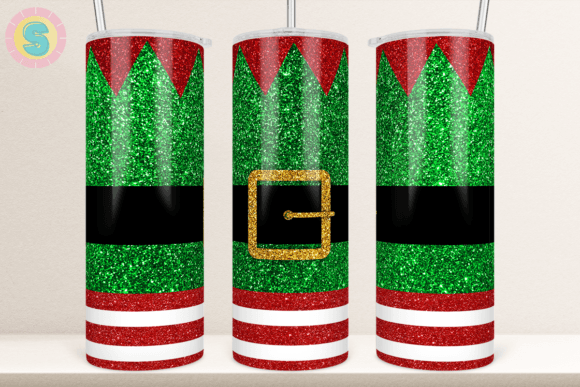 Elf Outfit Glitter Tumbler Sublimation