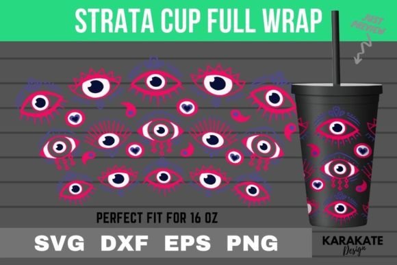 Evil Eyes Lover, 16 Oz Strata Cup Wrap