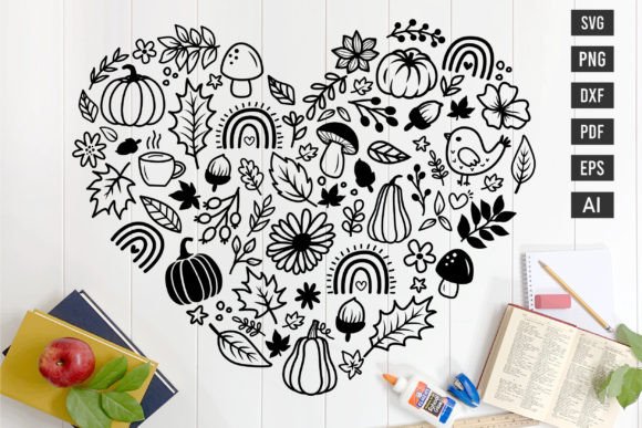 Fall Heart SVG: An Autumn Heart SVG for Real Embroidery Work