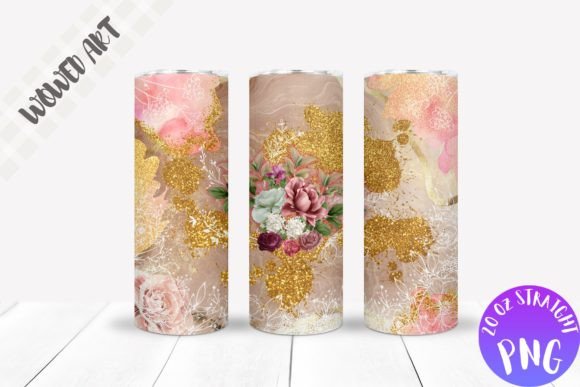 Flowers 20 Oz Skinny Tumbler Wrap Design