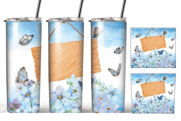 Flowers Butterfly 20oz Skinny Tumbler