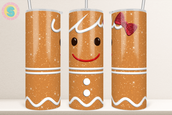 Gingerbread Glitter 20Oz Tumbler Wrap