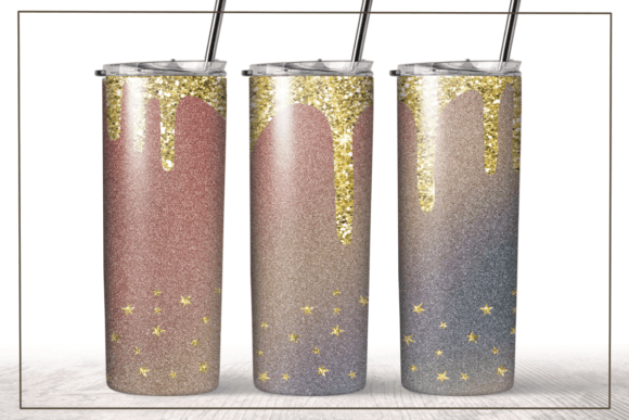 Glitter Gold Dripping Tumbler Wrap