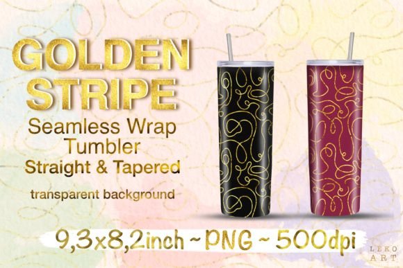 Golden Stripe Wrap Tumbler Sublimation