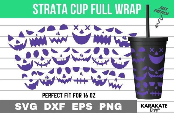 Halloween Face, 16 Oz Strata Cup Wrap