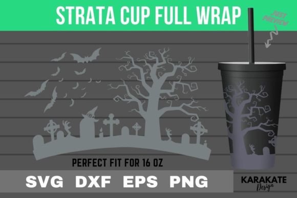 Halloween Grave, 16 Oz Strata Cup Wrap