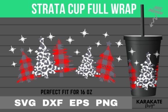 Plaid Christmas, 16 Oz Strata Cup Wrap