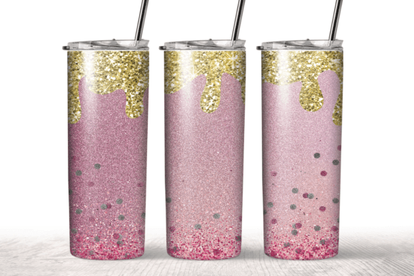 Purple Glitter Gold Tumbler Wrap
