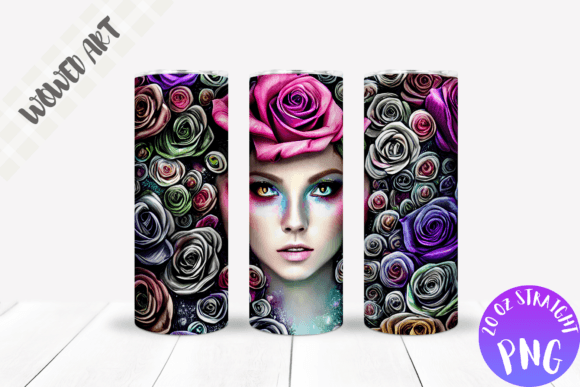 Rose Girl 20 Oz Skinny Tumbler Wrap