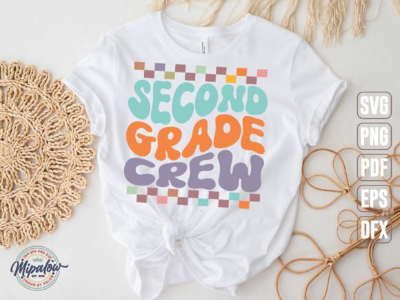 Second Grade Crew SVG, Wavy Text