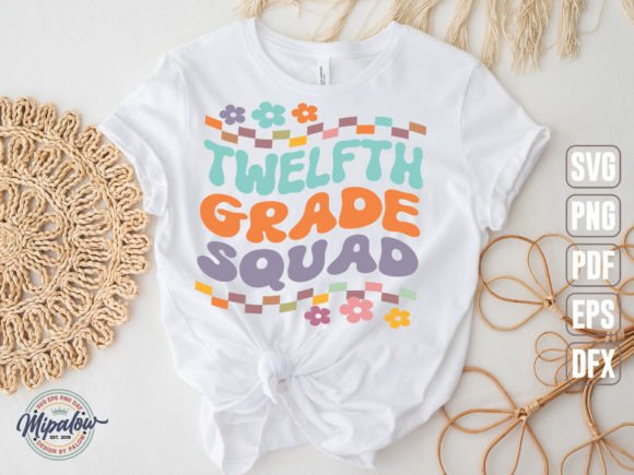 Twelfth Grade Squad SVG: Wavy Text